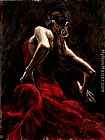 Fabian Perez - Dancer in Red painting